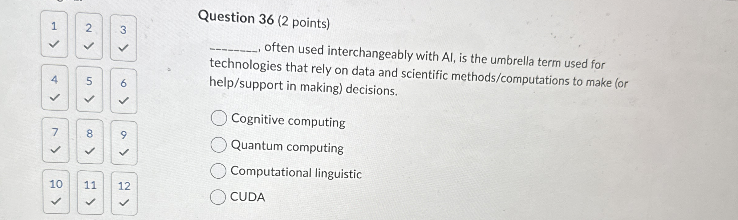 Question 3 6 ( 2 points ) often used