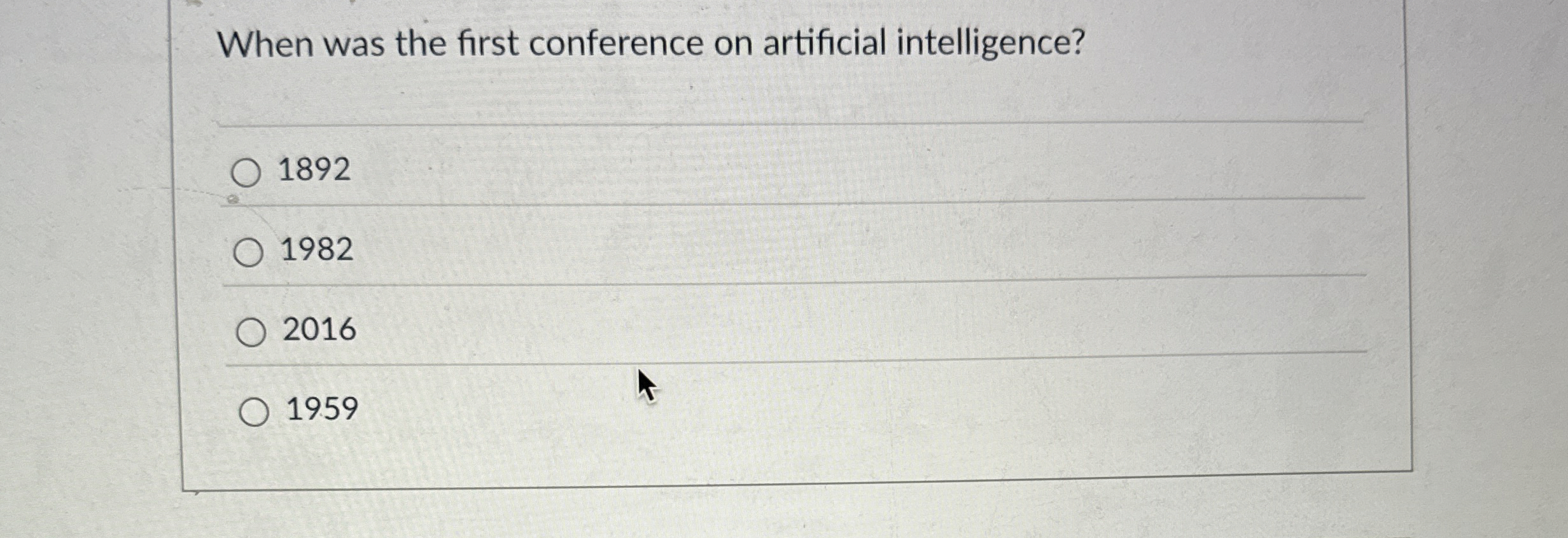 When was the first conference on artificial