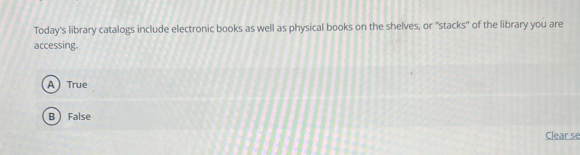 Today's library catalogs include electronic books