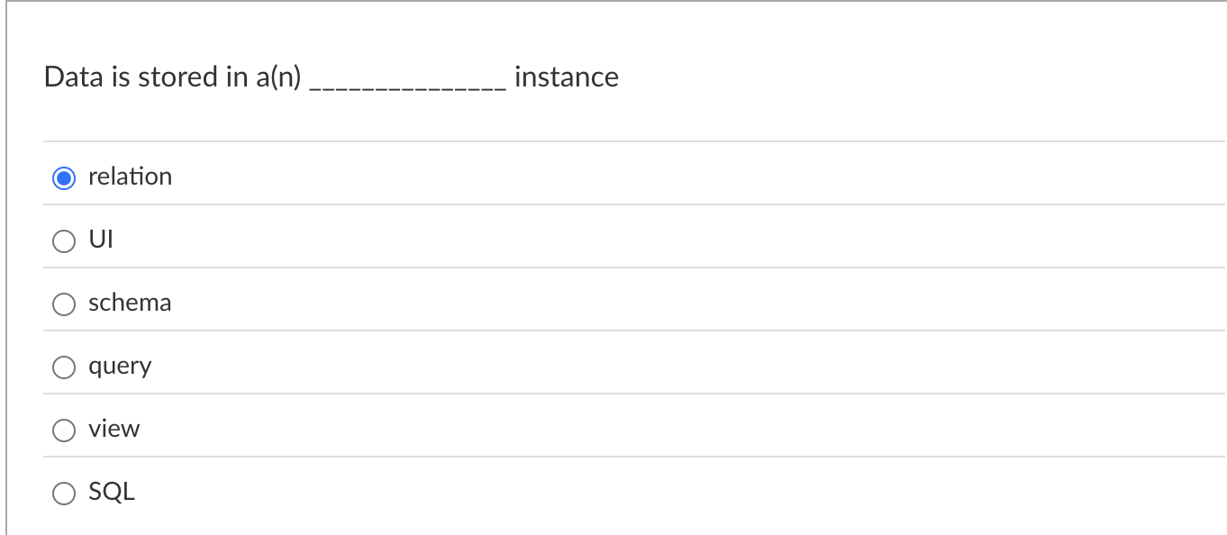 Question 1 How the database engine represents the