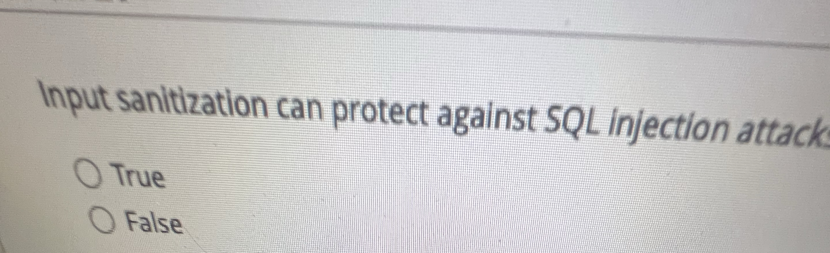 Input sanitization can protect against SQL