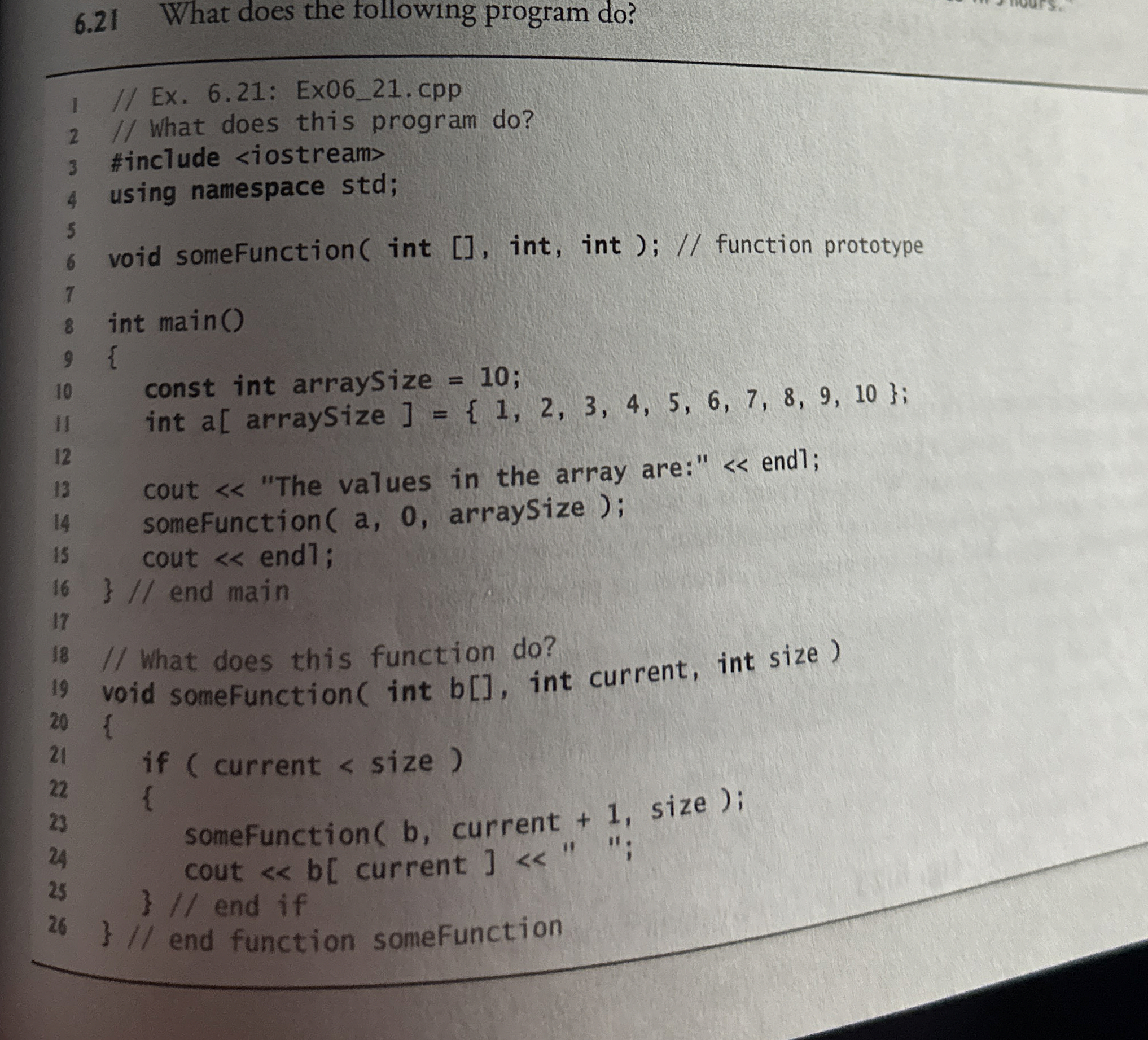 6 . 2 1 What does the following program do ? / /