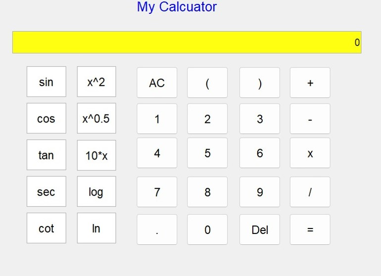 Using Matlab GUI Please tell me the calculator