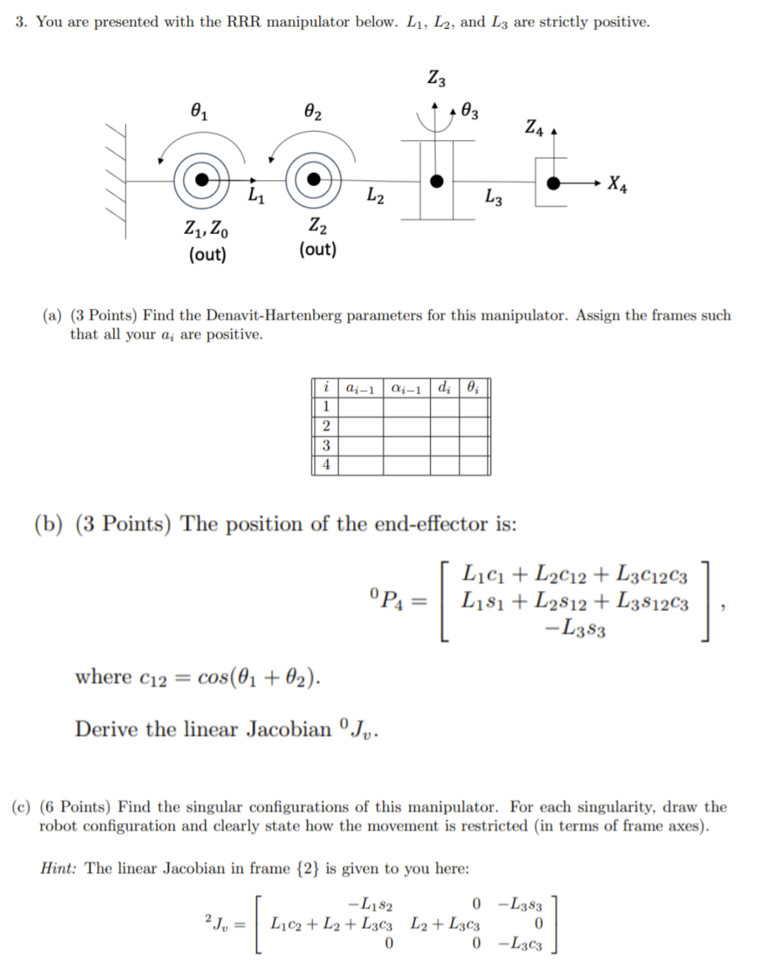 ( c ) ( 6 Points ) Find the singular