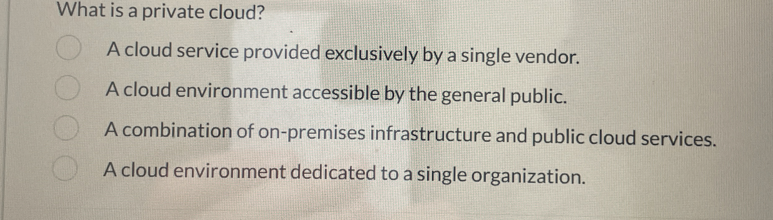 What is a private cloud? A cloud service provided