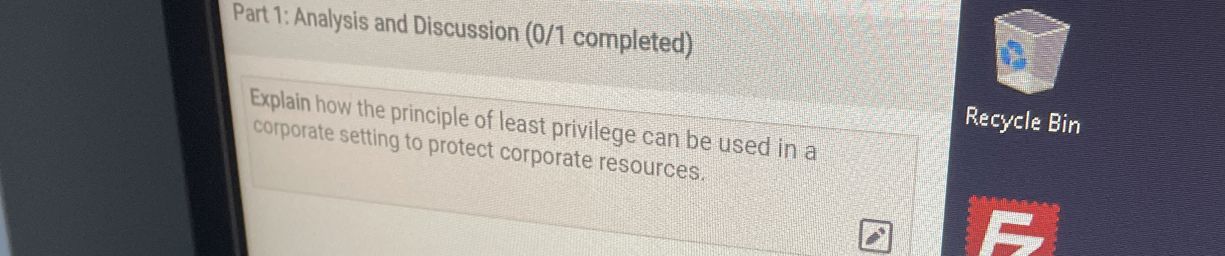 Part 1 : Analysis and Discussion ( 0 / 1