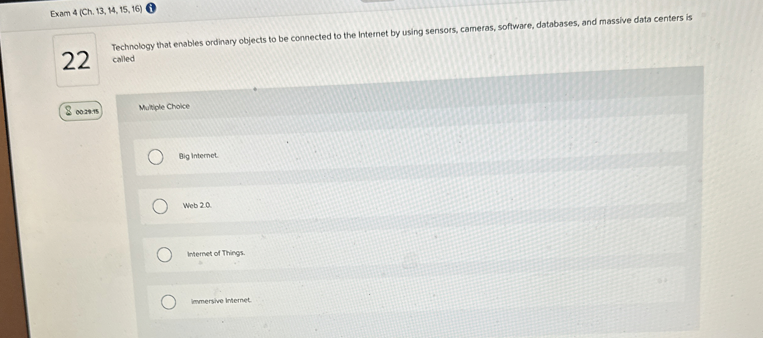 Exam 4 ( Ch . 1 3 , 1 4 , 1 5 , 1 6 2 2