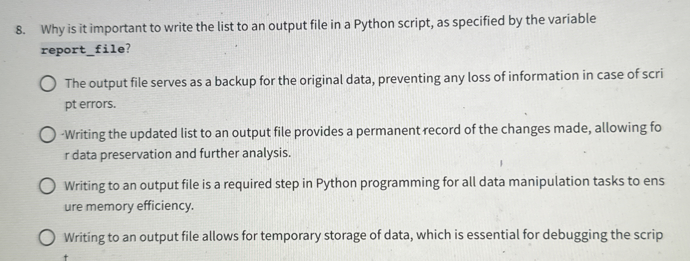 Why is it important to write the list to an
