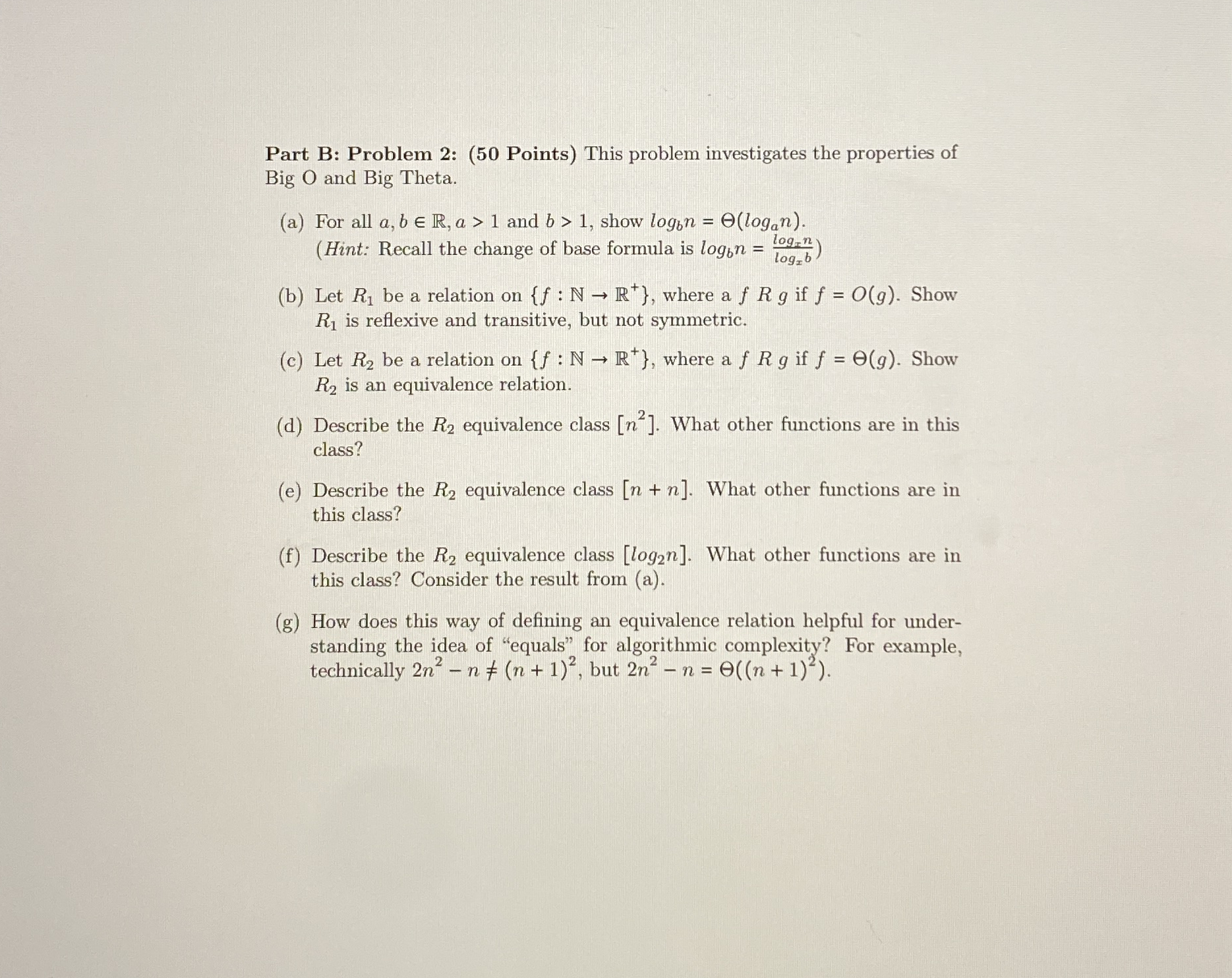 Part B: Problem 2 : ( 5 0 Points ) This problem