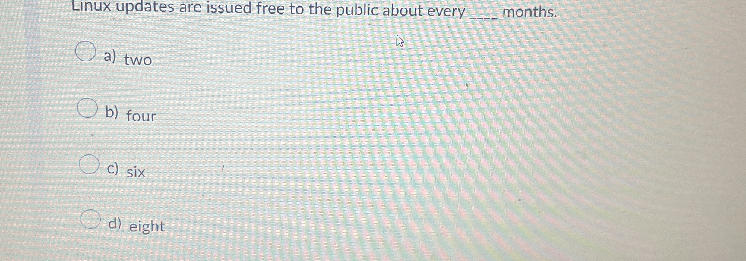 Linux updates are issued free to the public about