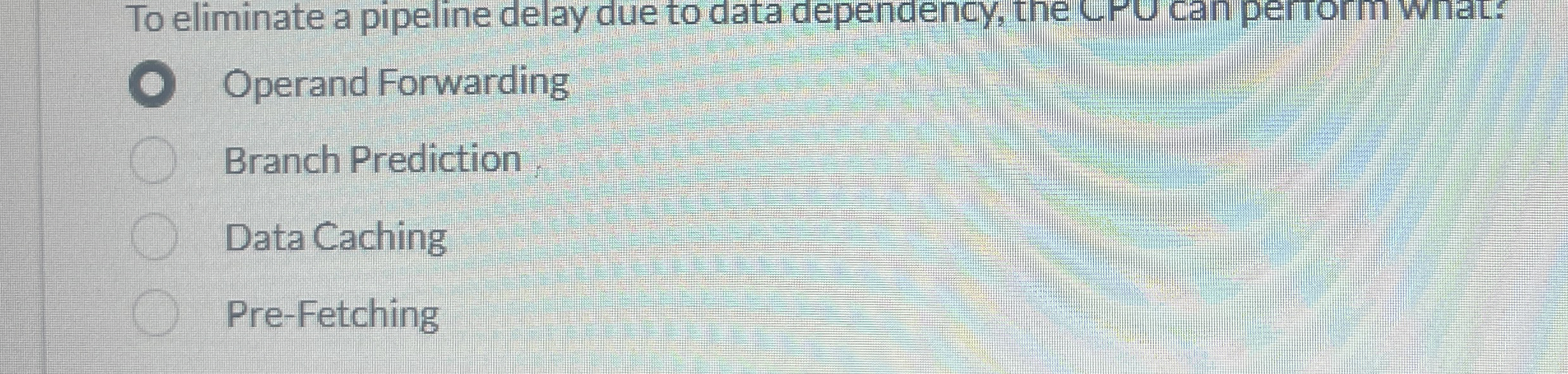To eliminate a pipeline delay due to data