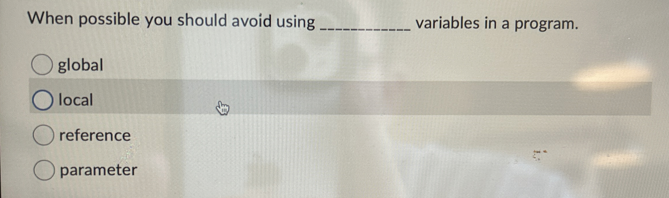When possible you should avoid using variables in