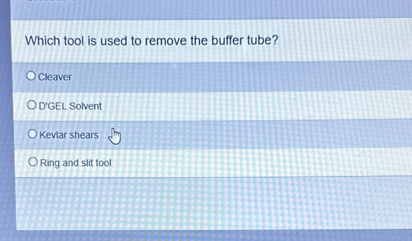 Which tool is used to remove the buffer tube?