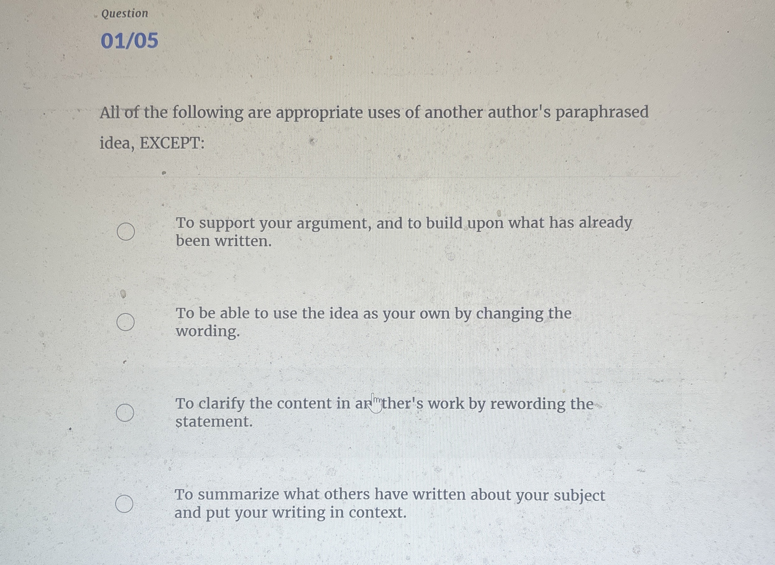 Question 0 1 / 0 5 All of the following are