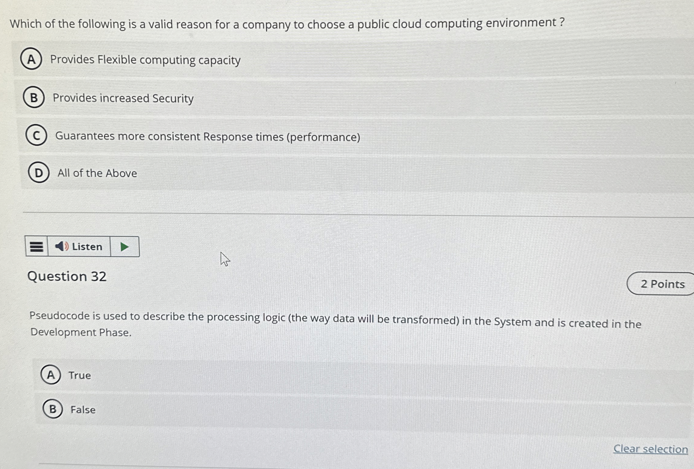 Which of the following is a valid reason for a