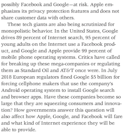 possibly Facebook and Google - at risk. Apple em