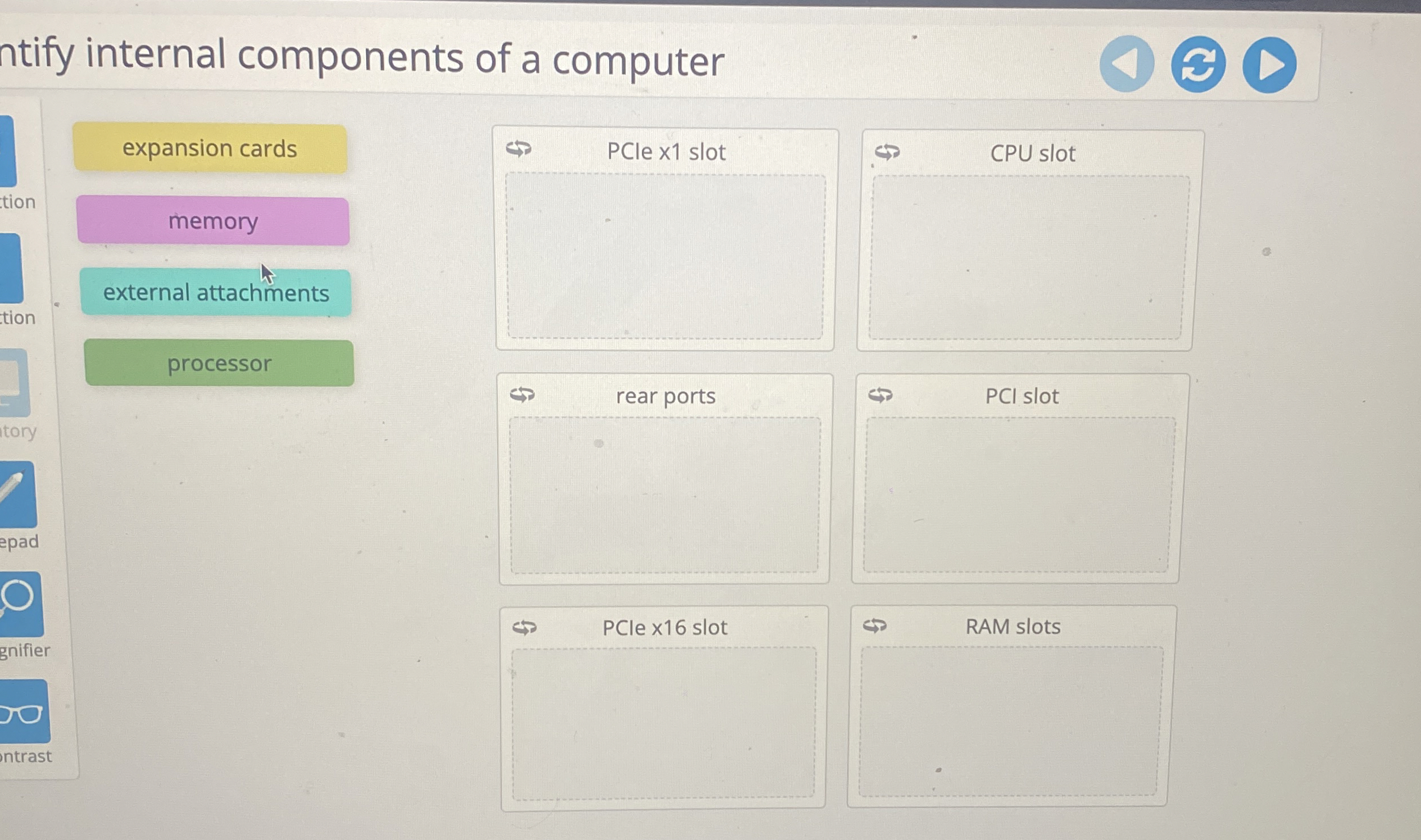 ntify internal components of a computer tion