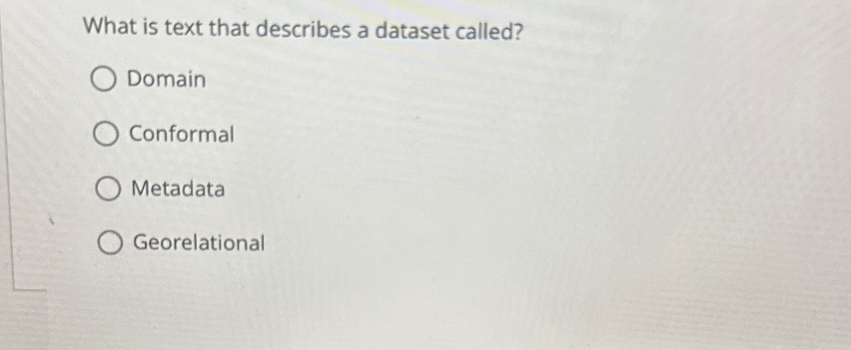 What is text that describes a dataset called?