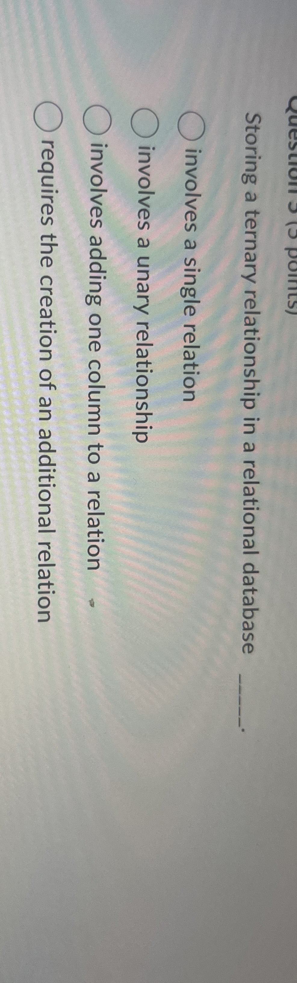 Storing a ternary relationship in a relational