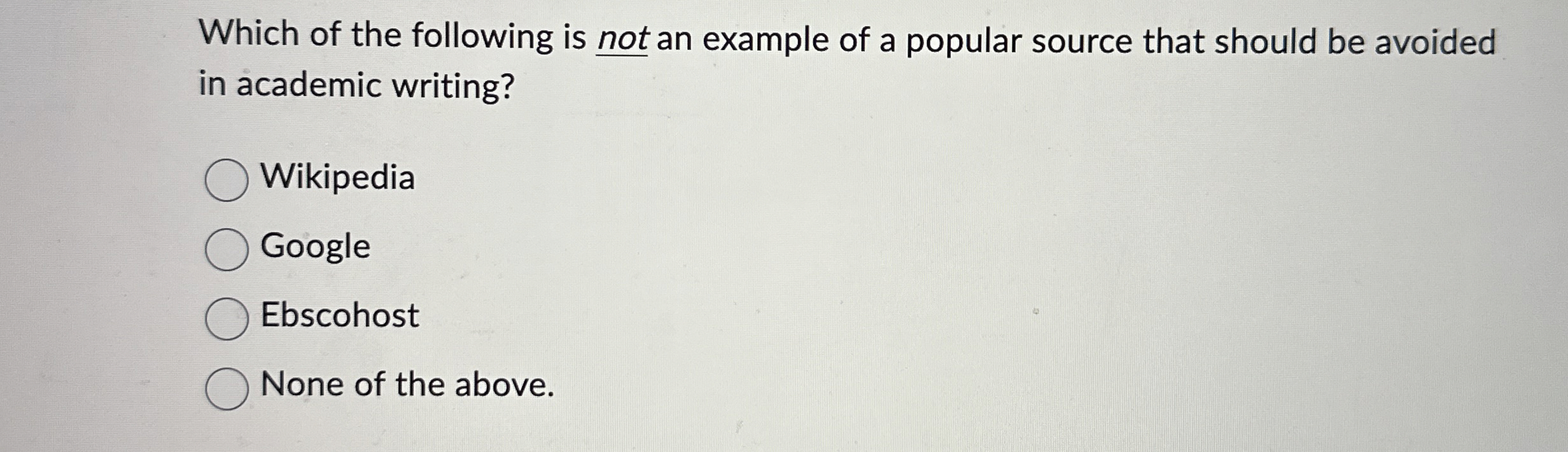 Which of the following is not an example of a