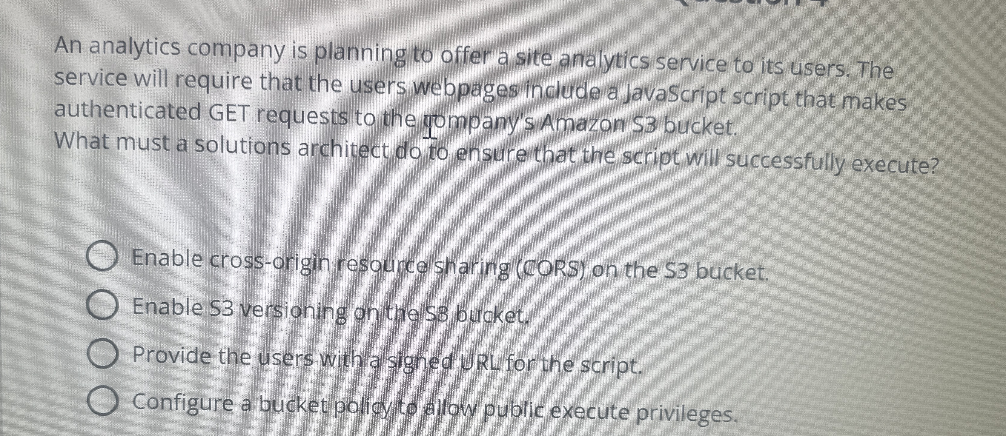 An analytics company is planning to offer a site