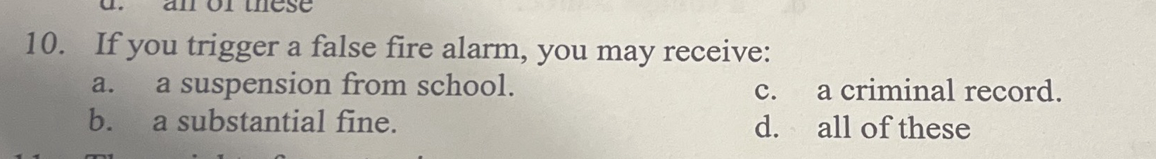 If you trigger a false fire alarm, you may