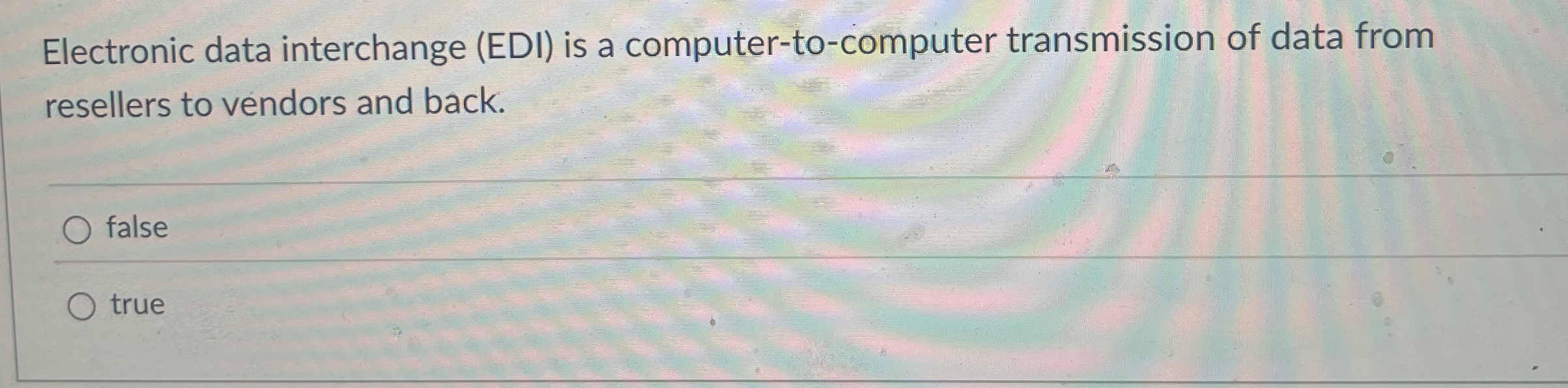 Electronic data interchange ( EDI ) is a computer