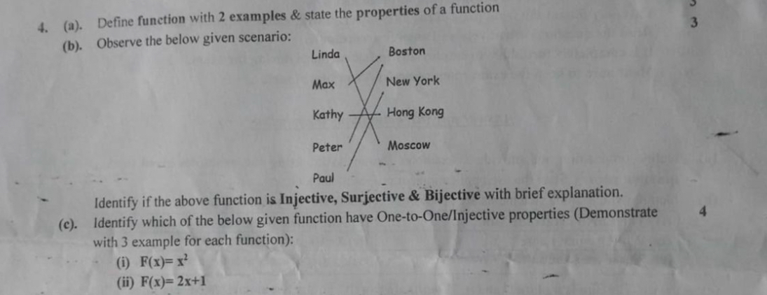( a ) . Define function with 2 examples & state