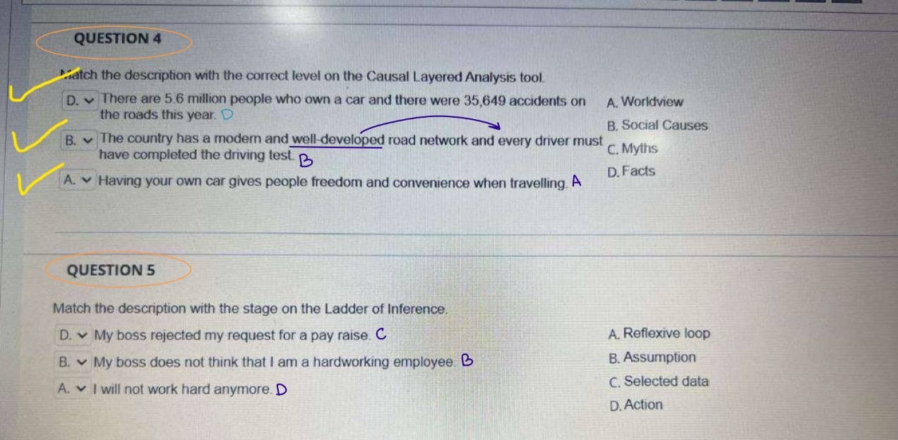 QUESTION 4 Riatch the description with the