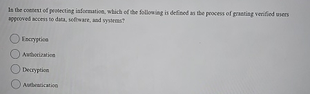 In the context of protecting information, which