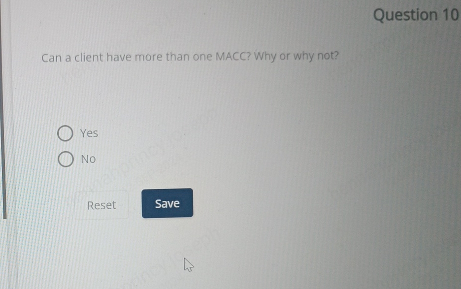 Can a client have more than one MACC? Why or why