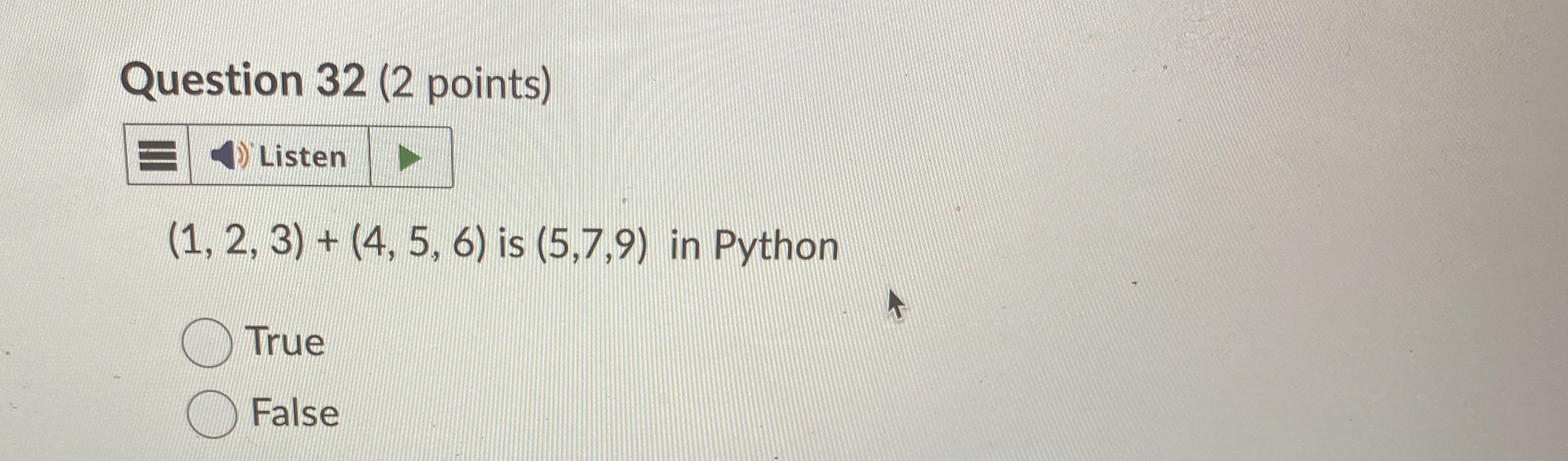 Question 3 2 ( 2 points ) Listen ( 1 , 2 , 3 ) +
