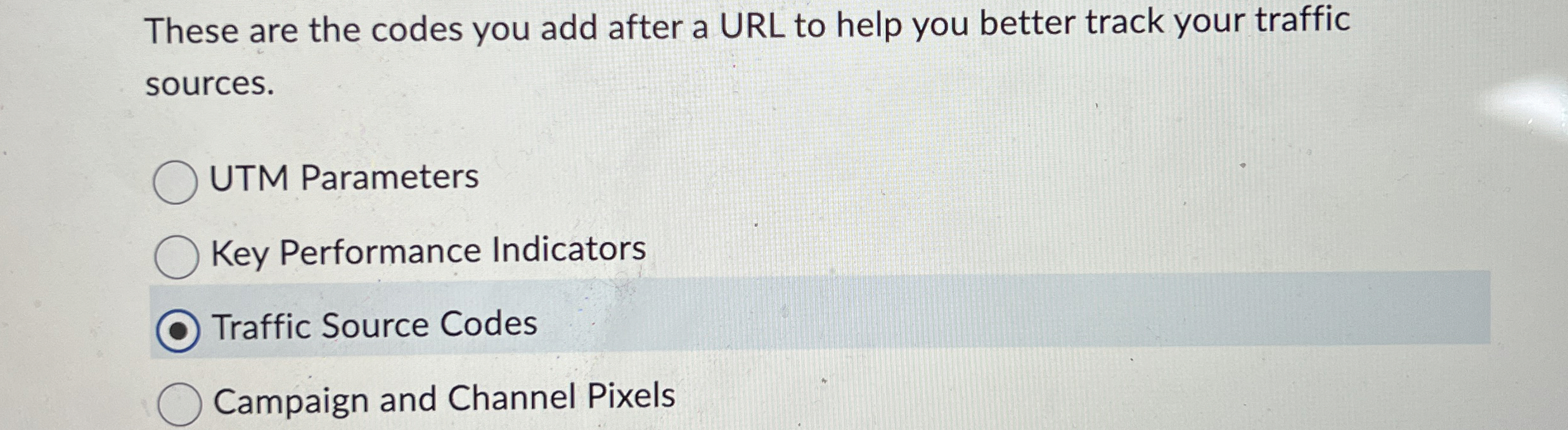 These are the codes you add after a URL to help
