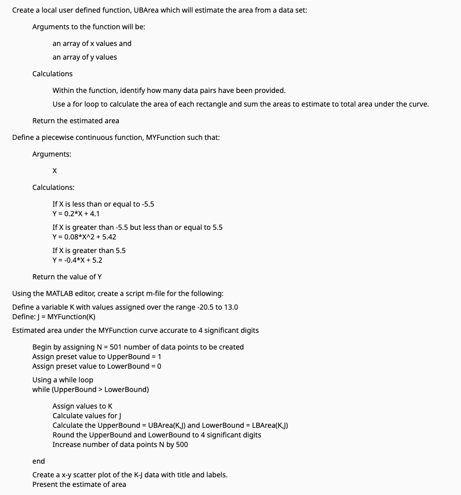 Create a local user defined function, UBArea