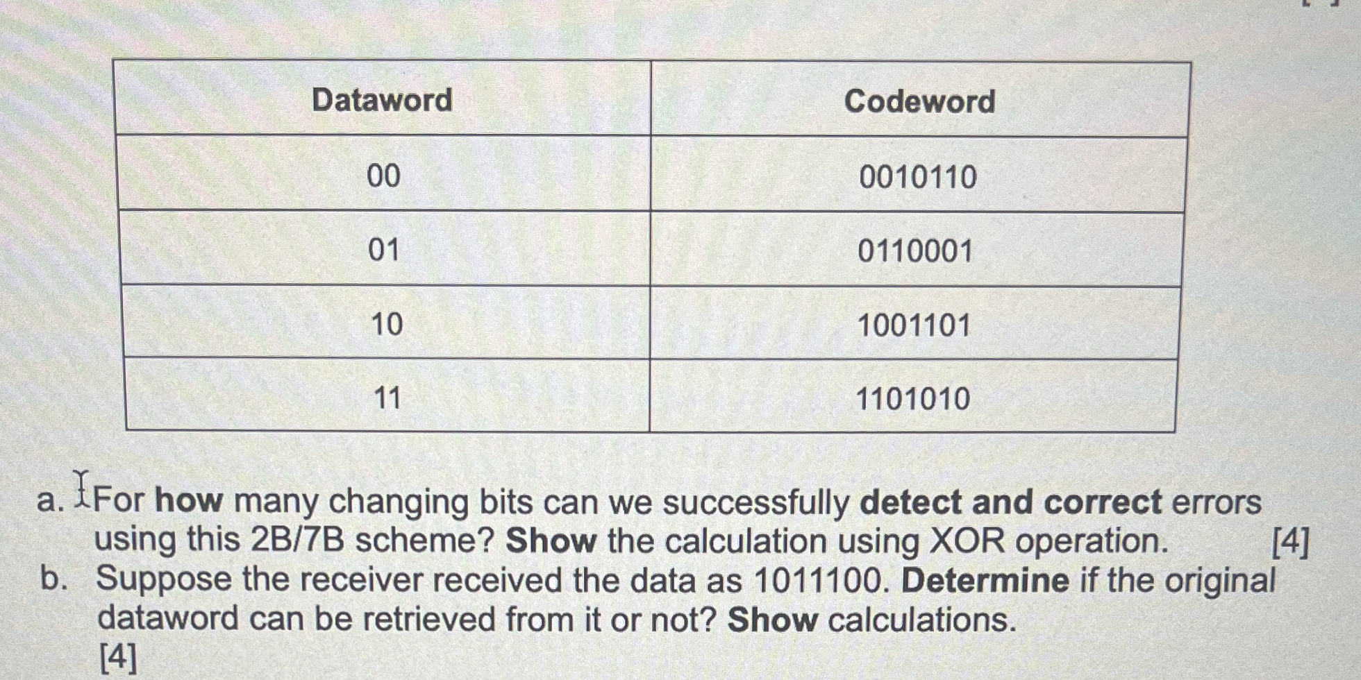 a . Xor how many changing bits can we