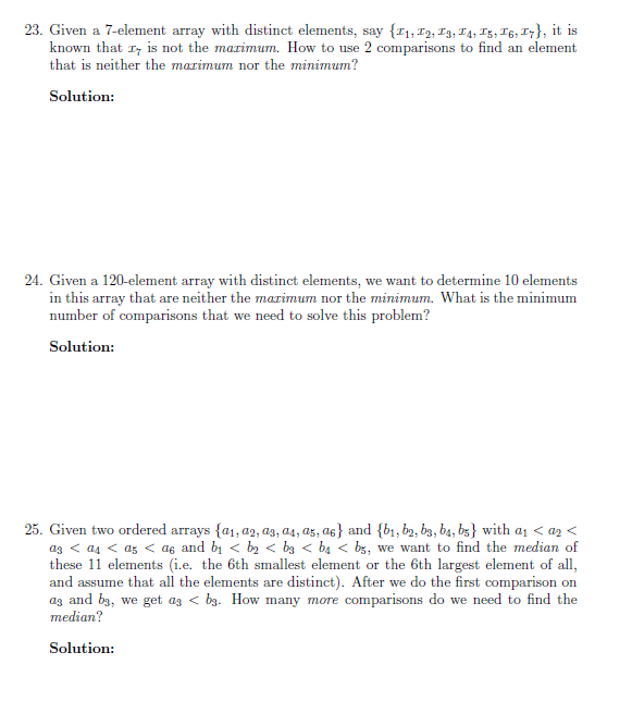 Comp Sci Algo questions.