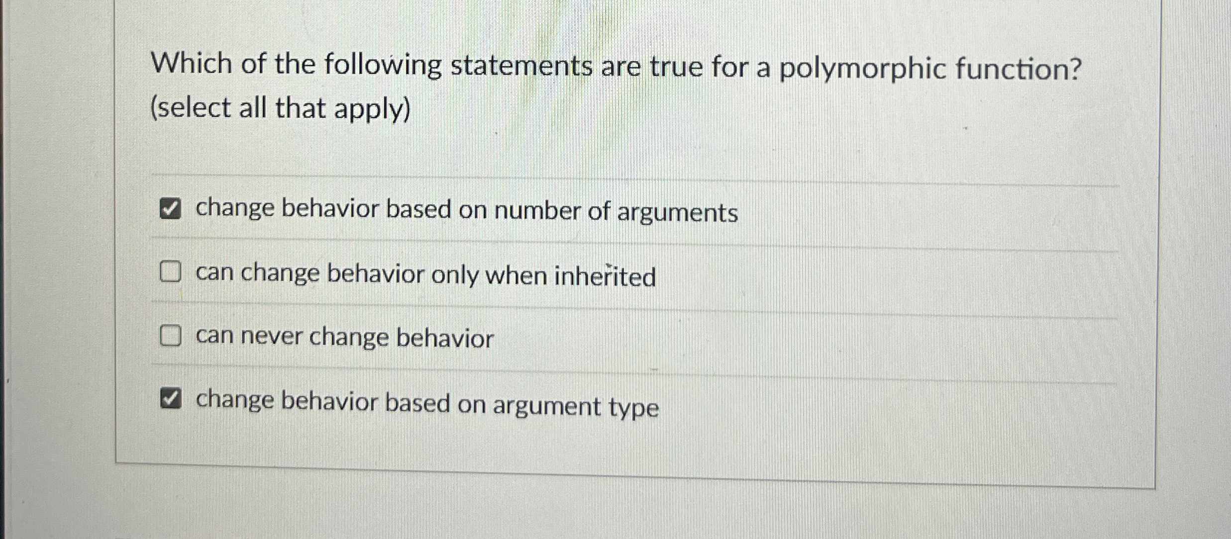 Which of the following statements are true for a