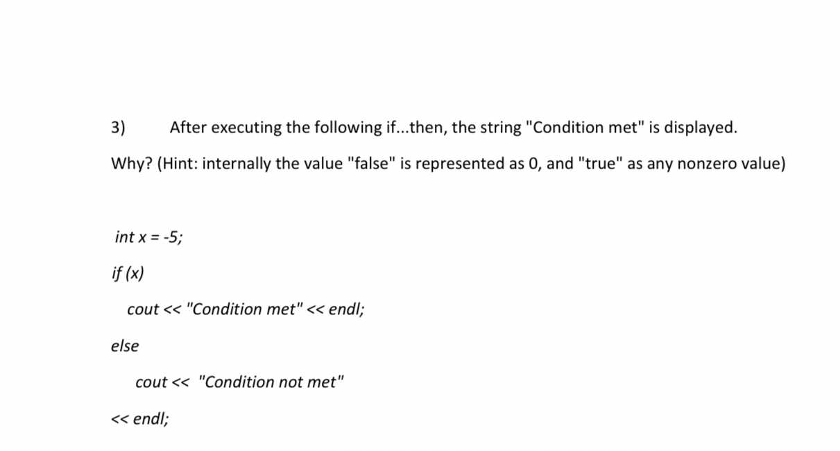 After executing the following if . . . then, the