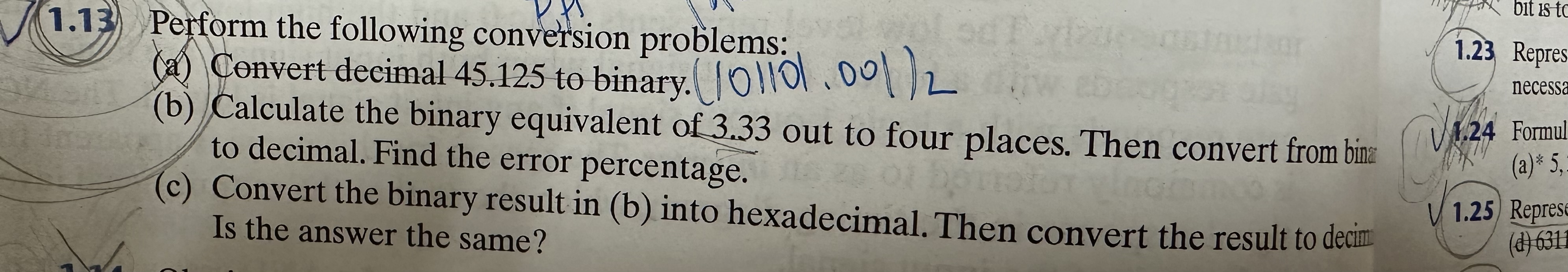 1 . 1 3 ) Perform the following conversion