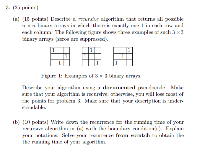 ( 2 5 points ) ( a ) ( 1 5 points ) Describe a