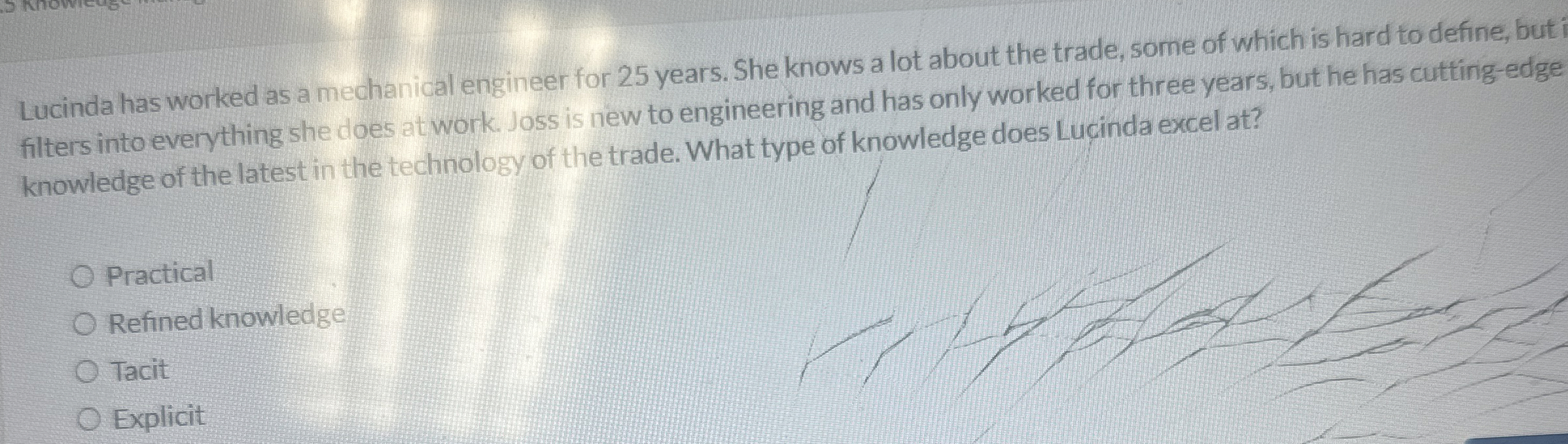 Lucinda has worked as a mechanical engineer for 2