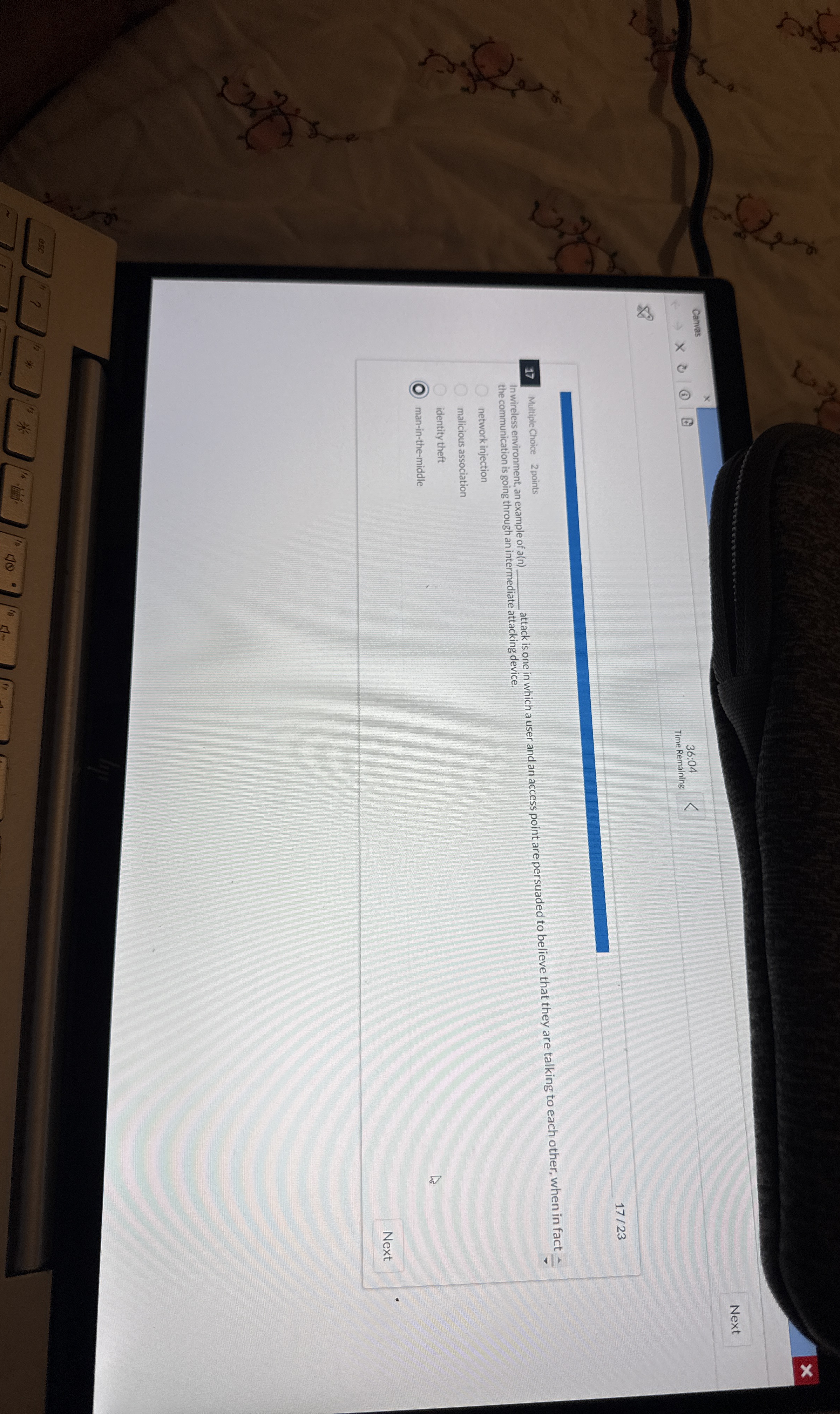 In the wireless environment, an example of a _ _