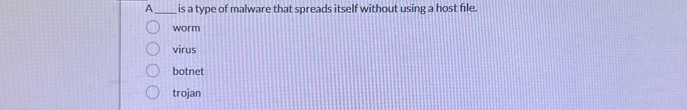 A is a type of malware that spreads itself