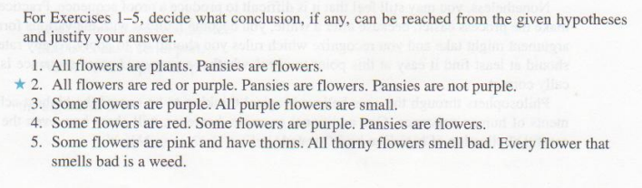 For Exercises 1 - 5 , decide what conclusion, if