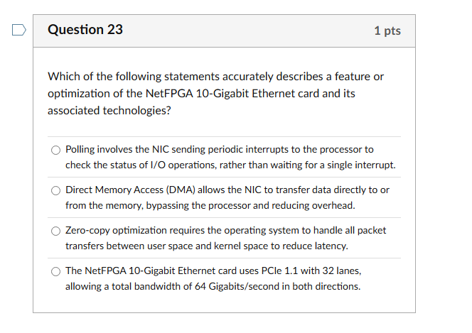 Question 2 3 Which of the following statements