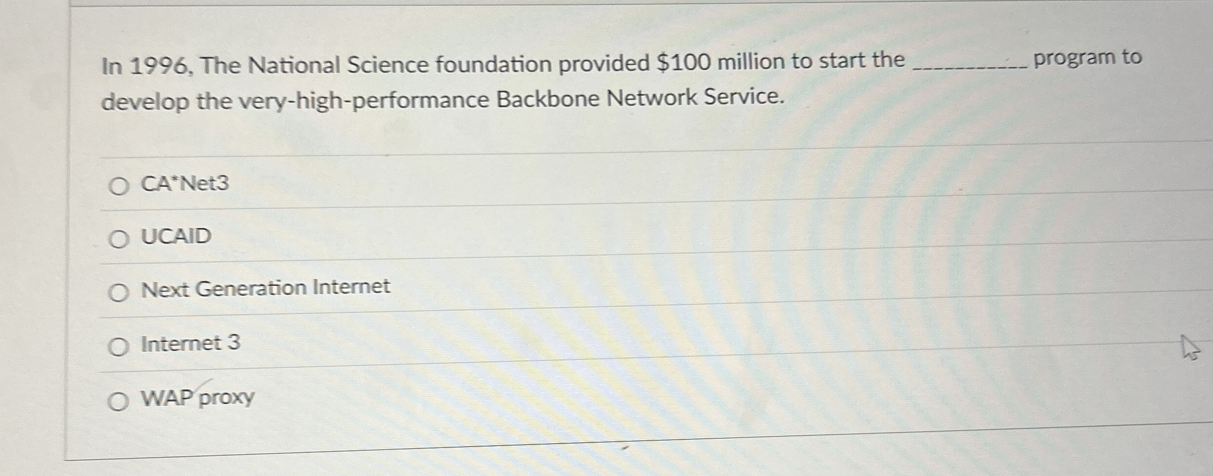 In 1 9 9 6 , The National Science foundation