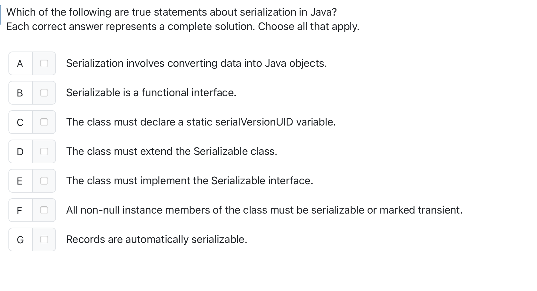 Which of the following are true statements about