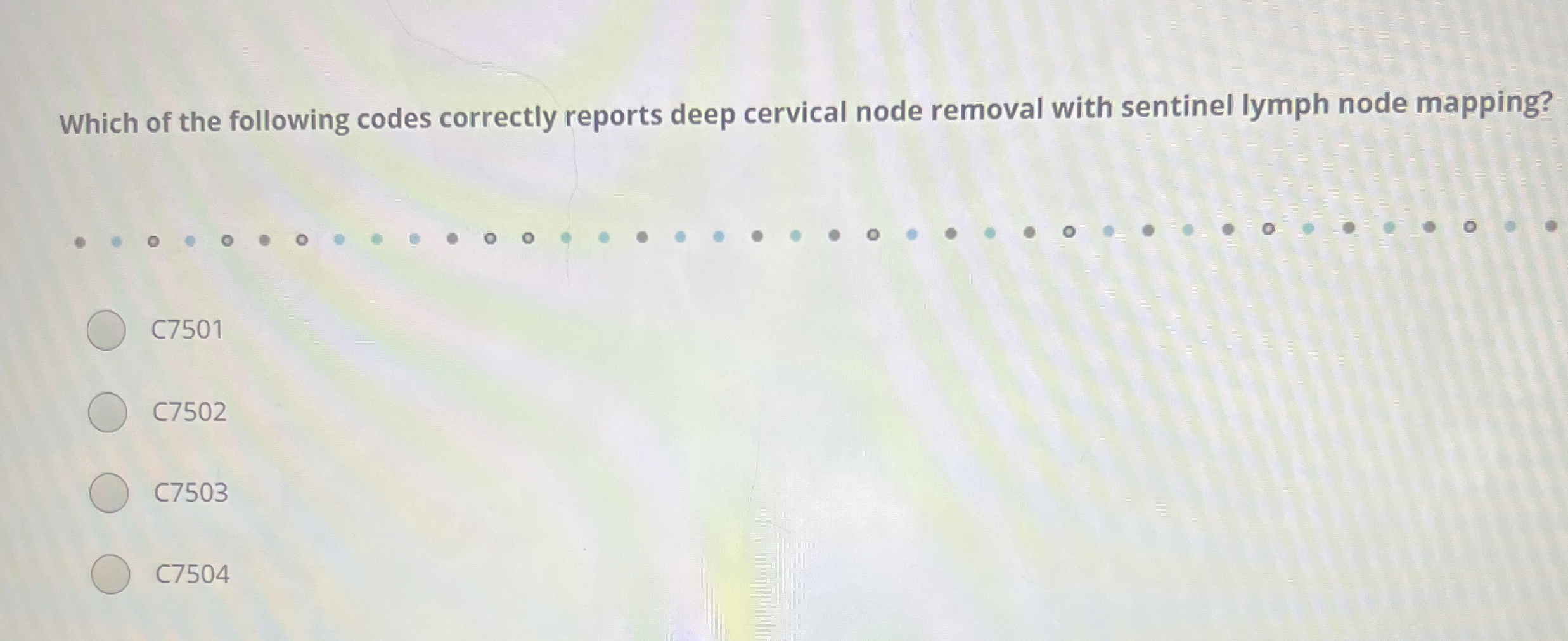 Which of the following codes correctly reports