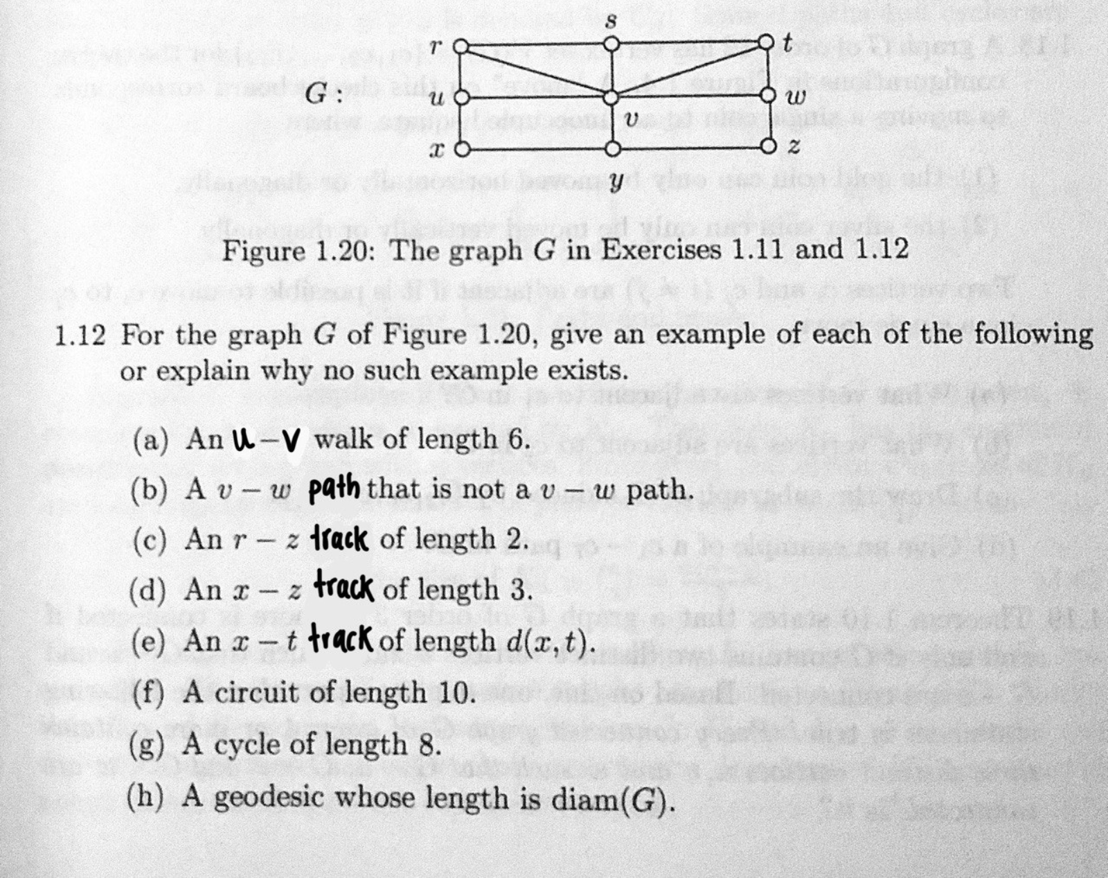 G : Figure 1 . 2 0 : The graph G in Exercises 1 .