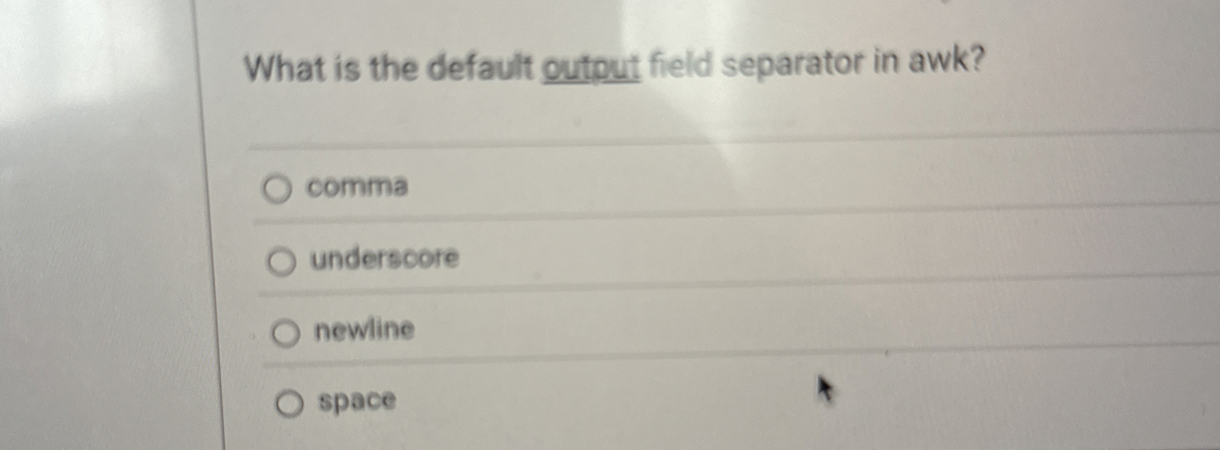 What is the default output field separator in
